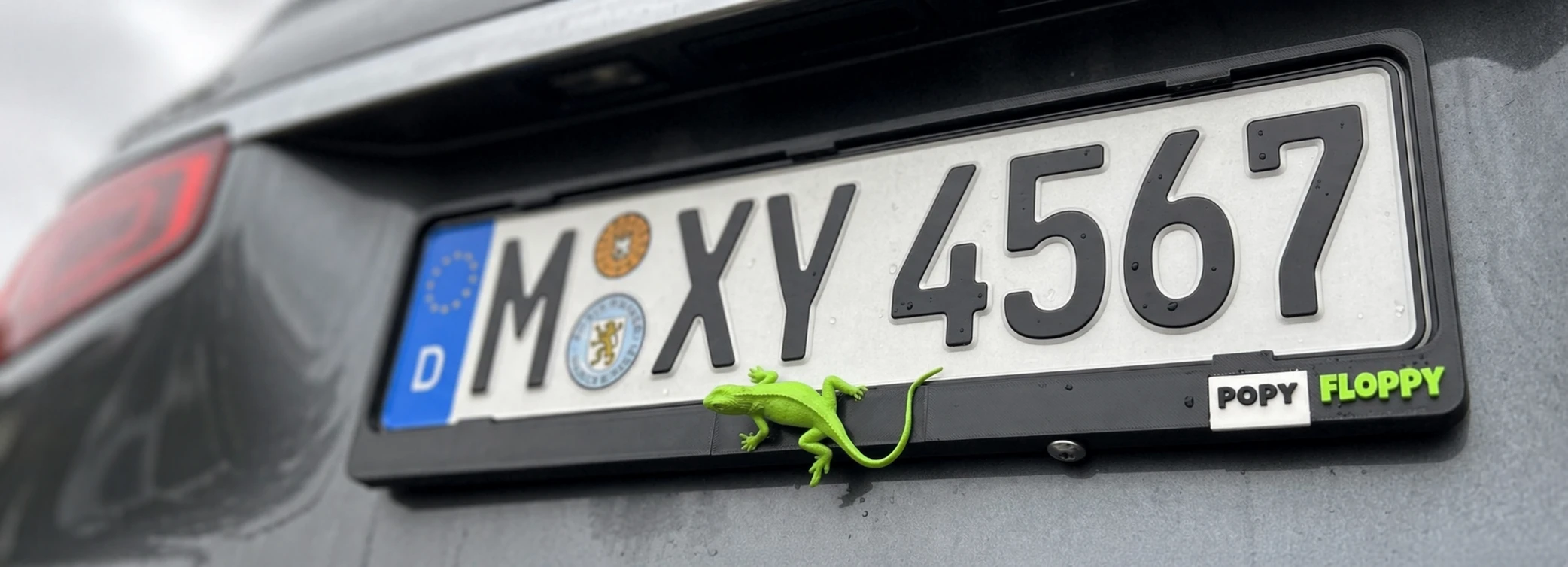 Lizard number plate underlay — fitted on Mercedes GLS rear plate